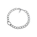 Collana in Argento Rodiato con Catena a Maglie Ovali e Decor Unoaerre