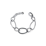 Bracciale in Argento Rodiato con Catena a Maglie Ovali e Dec Ro Unoaerre