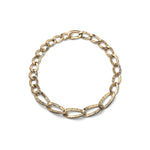 Collana in Argento Dorato con Maglie Ovali Piatte in Finitur a Martellata Unoaerre