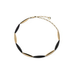 Collana con Elementi Geometrici Alternati Neri ed in Argento Dorato Unoaerre