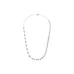 Collana Lunga in Argento con Catena Sottile e Perle Ovali in Finitura Unoaerre