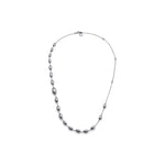 Collana in Argento con Catena Sottile e Perle Ovali in Finitura Satinata Unoaerre