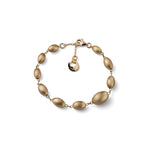 Bracciale in Argento con Catena Sottile e Perle Ovali in Finitura Satinata Unoaerre