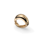 Anello Aperto in Argento Dal Design Bombato con Decoro Rigato Unoaerre