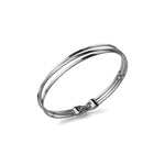 Bracciale Rigido in Argento con Tre Fili Intrecciati in Finitura Rigata Unoaerre