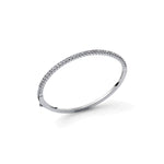 Bracciale Tennis Rigido in Argento Rodiato con Cubic Zirconia Bianchi Unoaerre