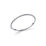 Bracciale Tennis Rigido in Argento Rodiato con Cubic Zirconia Bianchi Unoaerre