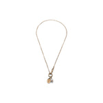 Collana in Argento Dorato con Mini Catena Paperclip e Chiusura Centrale Unoaerre