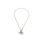 Collana in Argento Dorato con Mini Catena Paperclip e Chiusura Centrale Unoaerre