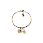 Bracciale Rigido con Pendente a Disco Lavorato e Perla Unoaerre