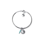 Bracciale Rigido con Pendenti a Disco e Pietra Azzurra Unoaerre