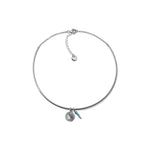 Collana Girocollo Rigida con Pendente e Pietra Azzurra Unoaerre