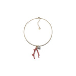 Bracciale Rigido con Pendente a Ramo di Corallo Rosso Unoaerre
