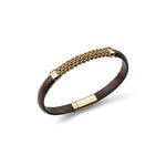 Bracciale in Cuoio con Inserto Metallico Unoaerre