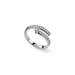 Anello Contrarié a Spirale con Pavé di Zirconi Unoaerre