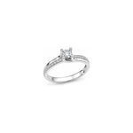 Anello Oro Bianco Diamante Naturale 0.18ct