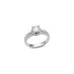 Anello Oro Bianco Diamante Naturale 0.56ct