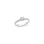 Anello Oro Bianco Diamante Naturale 0.27ct