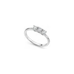 Anello Oro Bianco Diamante Naturale 0.12ct