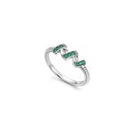 Anello Oro Bianco Smeraldo Naturale 0.15ct