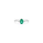 Anello Oro Bianco Smeraldo Naturale 0.02ct