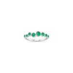 Anello Oro Bianco Smeraldo Naturale 0.15ct