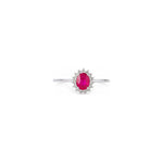 Anello Oro Bianco Rubino Naturale 0.21ct