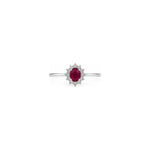 Anello Oro Bianco Rubino Naturale 0.61ct