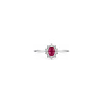 Anello Oro Bianco Rubino Naturale 1.20 ct