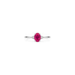 Anello Oro Bianco Rubino Naturale 1.03 ct