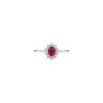 Anello Oro Bianco Rubino Naturale 0.12ct