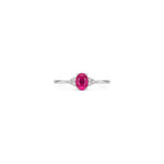 Anello Oro Bianco Rubino Naturale 0.03ct