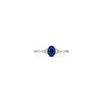 Anello Oro Bianco Zaffiro Naturale 0.09ct
