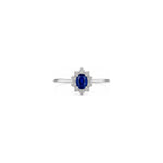 Anello Oro Bianco Zaffiro Naturale 0.11ct