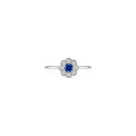 Anello Oro Bianco Zaffiro Naturale 0.10ct