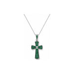 Collana Oro Bianco Smeraldo Naturale 0.04ct