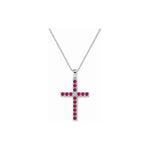 Collana Oro Bianco Rubino Naturale 0.0025ct