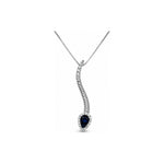 Collana Oro Bianco Zaffiro Naturale 0.15ct