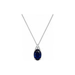 Collana Oro Bianco Zaffiro Naturale 0.05ct