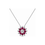 Collana Oro Bianco Rubino Naturale 0.18ct