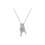 Collana Oro Bianco Diamante Naturale 0.52ct