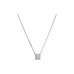 Collana Oro Bianco Diamante Naturale 0.03ct