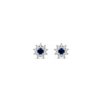 Orecchini Oro Bianco Zaffiro Naturale 0.32ct