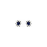 Orecchini Oro Bianco Zaffiro Naturale 0.23ct
