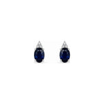 Orecchini Oro Bianco Zaffiro Naturale 0.15ct