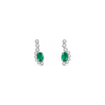 Orecchini Oro Bianco Smeraldo Naturale 0.13ct