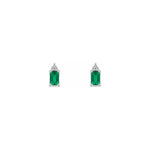 Orecchini Oro Bianco Smeraldo Naturale 0.32ct