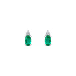 Orecchini Oro Bianco Smeraldo Naturale 0.05ct