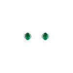 Orecchini Oro Bianco Smeraldo Naturale 0.09ct