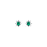 Orecchini Oro Bianco Smeraldo Naturale 0.05ct